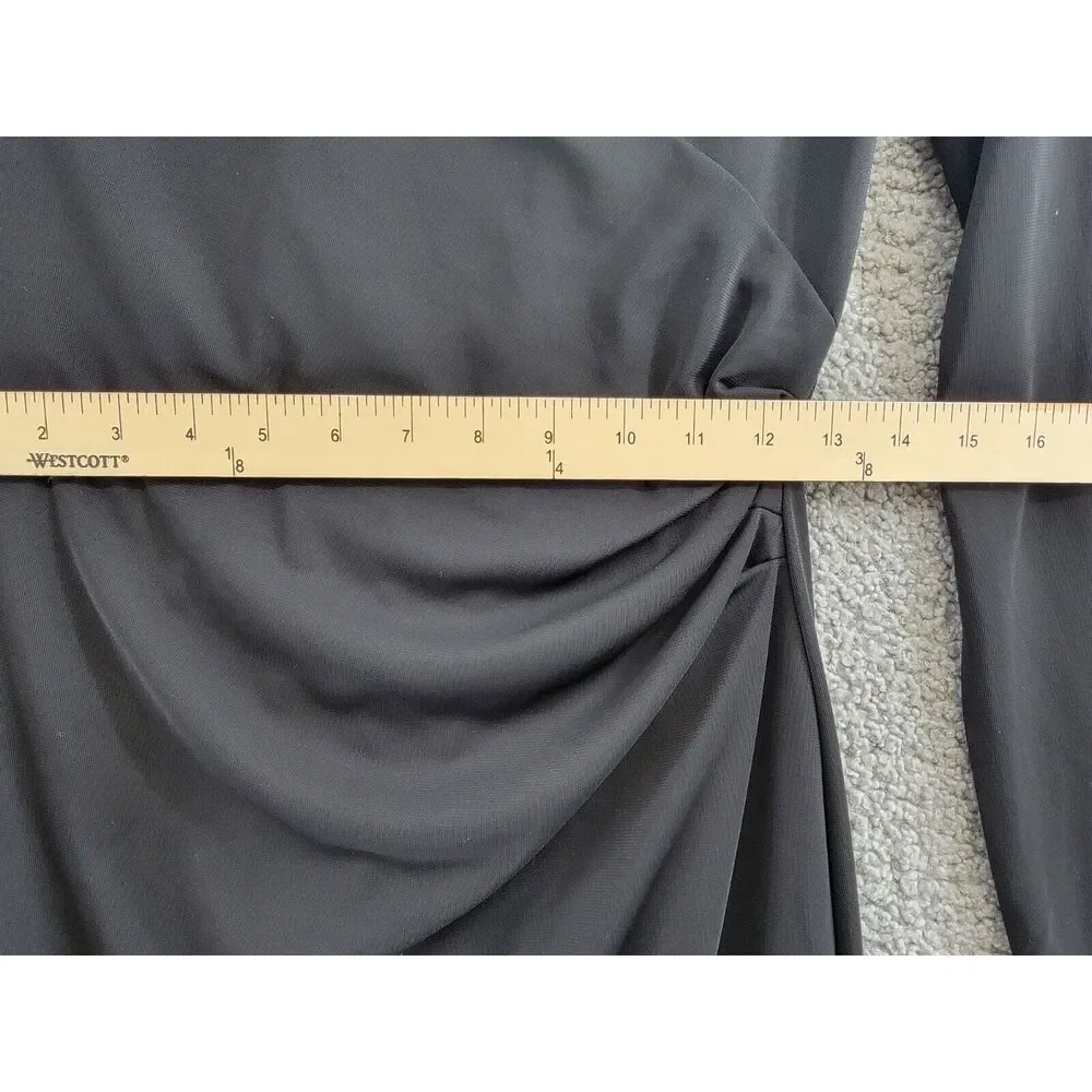 Lauren Ralph Lauren Pleated Stretch Jersey Cocktail Dress Women's 2 Black Zipped - Picture 7 of 15